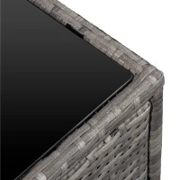 Outsunny 6-Seater Rattan Sofa Furniture Set W/ Cushions, Steel Frame-Grey(m-10)