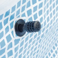 Outsunny Piscina Supraterana Dreptunghiulara cu Pompa Filtru si Scara Incluse, 440x240x122cm, Gri(m-8)