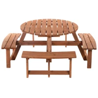 Outsunny 8-Seater Wooden Picnic Set-Fir Wood(m-12)