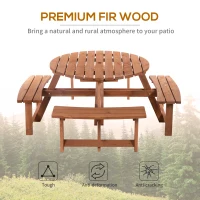 Outsunny 8-Seater Wooden Picnic Set-Fir Wood(m-6)