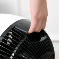 HOMCOM 9'' Air Circulator Fan 3 Speed 3 Mode, 70° Oscillation 90° Vertical Tilt, Height Adjustable, Remote Controller, for Living Room, Bedroom, Office, Black and White(m-10)