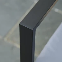 Outsunny Conjunto de Móveis de Jardim de vime 3 Peças com 1 Mesa 42,5x40x39 cm 2 Poltronas 63x57x76 cm Almofada Acolchoada para Pátio Varanda Cinza(m-8)