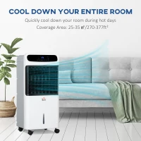 HOMCOM Mobile Air Cooler, 12L Tank Evaporative Ice Cooling Fan Water Conditioner Humidifier Unit with 3 Modes, 3 Speed, Remote, Timer, Oscillating for Home Bedroom(m-5)