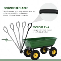 HOMCOM Chariot de Jardin a Main Garden cart Truck cuve basculante Max. 250 Kg(m-6)