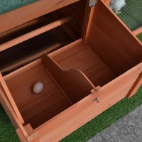 PawHut kippenhok kippenhuis pluimveehok kooi voor kleine huisdieren met legnest eierbak(m-9)