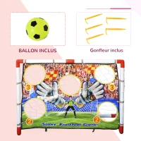 HOMCOM Cage de foot but d'entrainement avec cible dim. 116L x 48l x 76H cm balle et gonfleur inclus(m-5)