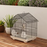 Klatka dla ptaków Domek dla ptaków Woliera dla ptaków dla papugi Woliera klatka dla ptaków dla papugi z 2 miskami na karmę biały(m-9)