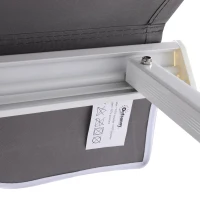 Store banne Manuel Inclinaison réglable Aluminium Polyester imperméabilisé 70L x 120l cm (Gris)(m-7)