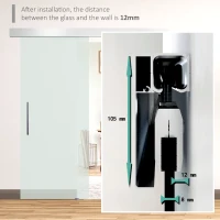 HOMCOM usa glisanta din sticla, sina silentioasa, 77.5x205cm(m-7)