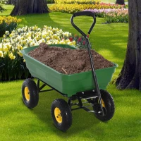 HOMCOM Chariot de Jardin a Main Garden cart Truck cuve basculante Max. 250 Kg(m-2)