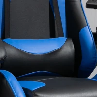 Vinsetto Silla Gaming Profesional Silla de Escritorio Ergonómica Reclinable y Ajustable en Altura con Respaldo Alto Reposacabezas y Reposabrazos 66x66x128-138 cm Azul(m-8)