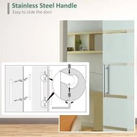 Homcom Usa Glisanta din Sticla Satinata – 77,5×205 cm cu Dungi Decorative(m-6)