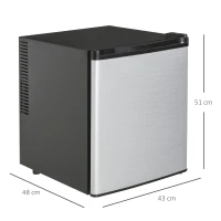 HOMCOM Freestanding Beverage Fridge and Cooler with Movable Chrome Rack Extra Storage Shelf, Hold up to 40 Cans, for Beer Soda Water Cola, Home Office, Black and Silver(m-3)