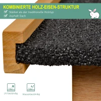 PawHut Konijnenhok verhoogde huisdierenhuisje kooi met afsluitbare deur hout-metaal lichtgeel 89,5 x 45 x 81 cm(m-4)