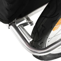 HOMCOM Reboque de Bicicleta 2 EM 1 para crianças de 2 lugares com Amortecedores Convertível em carrinho com barra e kit de corrida 129x85x105cm Vermelho(m-8)