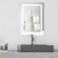 HOMCOM Miroir Lumineux LED de Salle de Bain 32 W dim. 50 x 4 x 70 cm(m-2)