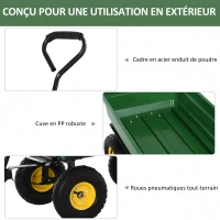 HOMCOM Chariot de Jardin a Main Garden cart Truck cuve basculante Max. 250 Kg(m-5)