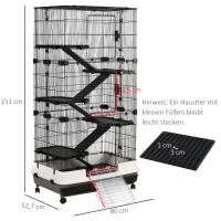 Klatka dla małych zwierząt domowych ze zdejmowaną górną częścią z metalowego drutu platforma(m-3)