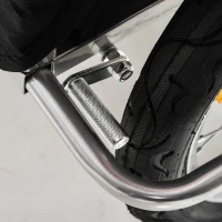 HOMCOM  Reboque de Bicicleta 2 EM 1 para crianças de 2 lugares com Amortecedores Convertível em carrinho com barra e kit de corrida 129x85x105cm Branco(m-4)