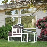 Kurnik dla bantamek PawHut z wybiegiem 200 x 73,5 x 130 cm(m-2)