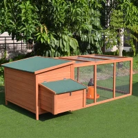 PawHut kippenhok kippenhuis pluimveehok kooi voor kleine huisdieren met legnest eierbak(m-10)