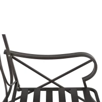 Outsunny Ensemble de Jardin 3 pièces 2 fauteuils à Bascule Table Basse Acier époxy Noir Coussins Polyester Beige(m-6)