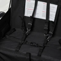 HOMCOM  Reboque de Bicicleta 2 EM 1 para crianças de 2 lugares com Amortecedores Convertível em carrinho com barra e kit de corrida 129x85x105cm Branco(m-5)