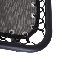 Outsunny Conjunto de 1 Mesa e 2 Espreguiçadeiras Conjunto de Exterior Dobrável e Portátil para Jardim Praia Relaxante com Encosto Reclinável Textilene Aço Cinza(m-12)