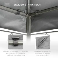 Outsunny vervangende luifel voor tuinhuisjes lichtgrijs(m-6)
