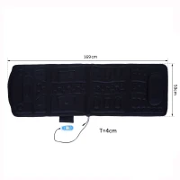 Homcom Matelas Coussin de Massage Relaxation Noir avec Fonction chauffante et télécommande(m-3)