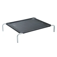 PawHut Lit pour chien chat XL grand confort sur pieds lit de camp 110L x 80l x 20H cm textilène micro-perforé noir(m-8)