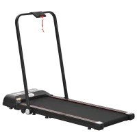 HOMCOM Tapis de marche électrique pliable vitesse jusqu'à 8 km/h puissance 500 W écran LED silencieux télécommande bluetooth intégré pour maison bureau acier noir(m-1)