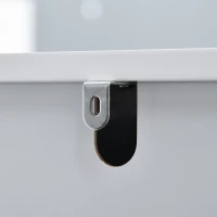 HOMCOM Kledingkast met nachtkastje 2-in-1 kast met stang schuiflade MDF hout wit(m-9)