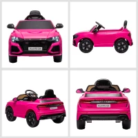 HOMCOM Carro Elétrico Infantil para 3-5 anos Licença Audi RS Q8 com Bateria 6V Controle a Distância Música MP3 Buzina e Luzes Velocidade Máx. 3km/h 101x62x51cm Rosa(m-8)