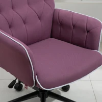 Vinsetto Office Desk Chair, Spandex Fabric Vanity Chair with Adjustable Height, Armrest, Swivel Chair for Home, Purple(m-9)