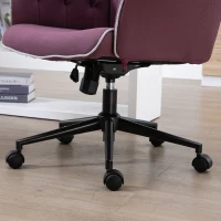 Vinsetto Office Desk Chair, Spandex Fabric Vanity Chair with Adjustable Height, Armrest, Swivel Chair for Home, Purple(m-10)