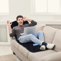 Homcom Matelas Coussin de Massage Relaxation Noir avec Fonction chauffante et télécommande(m-2)