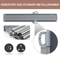 Outsunny dubbelzijdige luifel, privacyscherm, zonwering, zijrolgordijn, polyester, grijs, 6 l x 1,8 h m dubbelzijdig zonneschermscherm zijrolgordijn windscherm polyester grijs 6 l x 1,8 h m | Aosom.nl(m-6)