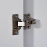 HOMCOM Kledingkast met nachtkastje 2-in-1 kast met stang schuiflade MDF hout wit(m-7)