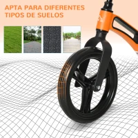 HOMCOM Bicicleta sin Pedales para Niños de 2-5 Años Bicicleta de Equilibrio Infantil con Sillín Ajustable de 39-34 cm y Manillar Regulable Ruedas de Goma Ligero 86x41x49-56 cm Naranja(m-7)