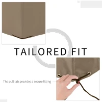 Outsunny 600D Oxford Patio Garden Furniture Dining Table Chair Set Cover Water Protector Waterproof Anti-UV – Beige(m-4)