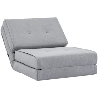 HOMCOM Bodensofa klappbar Schlafsessel Bodenstuhl 5-stuhfig verstellbar Klappsessel Schlafsofa Sofabett Einzelsofa Grau 61 x 73 x 58 cm(m-10)
