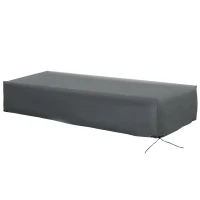 Outsunny 200x73cm Outdoor Garden Rattan Furniture Protective Cover Water UV Resistant Grey(m-11)