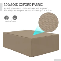 Outsunny 600D Oxford Patio Garden Furniture Dining Table Chair Set Cover Water Protector Waterproof Anti-UV – Beige(m-5)