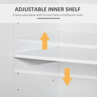 HOMCOM Modern Storage Cabinet Home Organisation Aluminium Handles 2 Cabinet 2 Drawer w/ 6 Feet White(m-5)