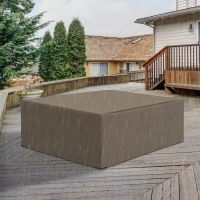 Outsunny 600D Oxford Patio Garden Furniture Dining Table Chair Set Cover Water Protector Waterproof Anti-UV – Beige(m-10)