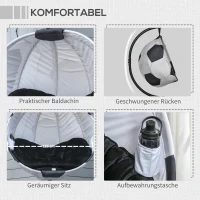 Outsunny opvouwbare hangstoel voetbal design 126 x 114 x 172 cm(m-4)