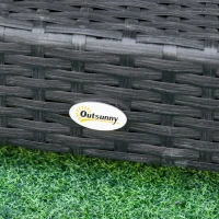 Outsunny Garden Rattan Furniture 7 PCs Sofa Set Patio Outdoor Wicker Weave Conservatory Table Chairs w/ Cushions Aluminium Frame(m-9)