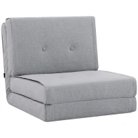 HOMCOM Bodensofa klappbar Schlafsessel Bodenstuhl 5-stuhfig verstellbar Klappsessel Schlafsofa Sofabett Einzelsofa Grau 61 x 73 x 58 cm(m-1)