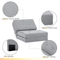 HOMCOM Bodensofa klappbar Schlafsessel Bodenstuhl 5-stuhfig verstellbar Klappsessel Schlafsofa Sofabett Einzelsofa Grau 61 x 73 x 58 cm(m-6)